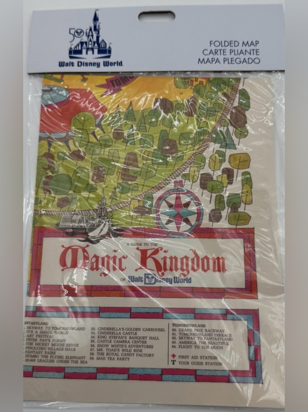 New Walt Disney World Parks merchandise  50th anniversary Folded Map